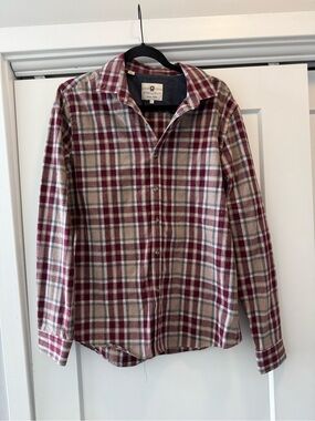 Steel and Jelly Burgundy Plaid Long-Sleeve Button-Down Shirt